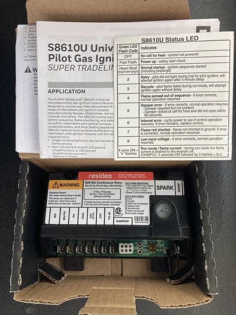 S8610U Universal Intermittent Pilot Ignition Control Module S8610U3009