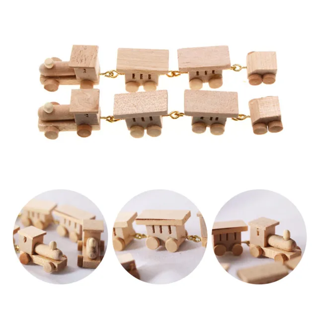 Simulated Wooden Train Toy Cartoon Funny Christmas Wooden Train Model gifts HOT