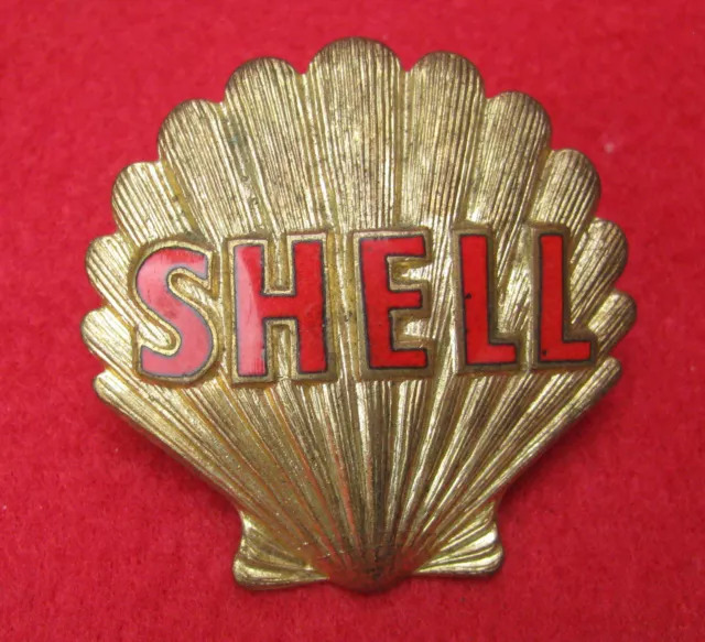 SHELL INSIGNE PUBLICITAIRE ANCIEN émaillé FRAISSE-DEMEY