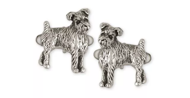 Brussels Griffon Cufflinks Handmade Sterling Silver Dog Jewelry GR38-CL