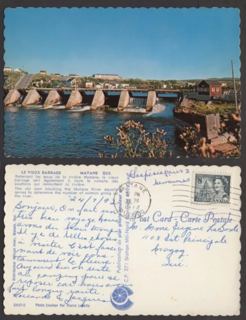 1972 Canada Postcard – Matane, Quebec – Le Vieux Barrage