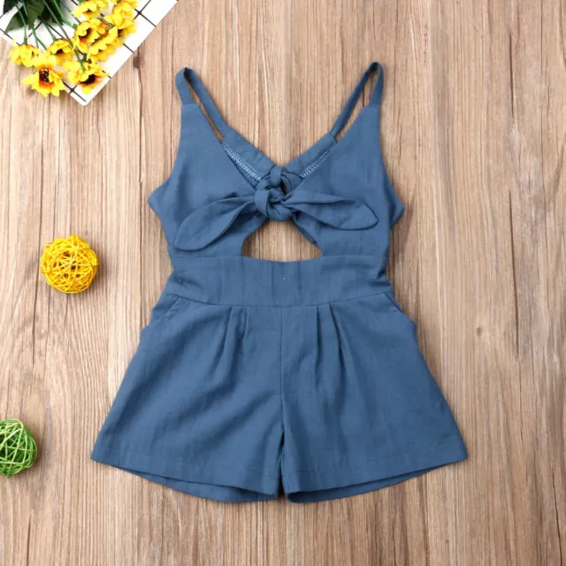 Toddler Kids Baby Girl Cotton Romper Bodysuit Sunsuit Summer Outfits Set Clothes 2
