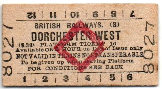 BR(S) Platform Ticket Dorchester West 1d (S.38)