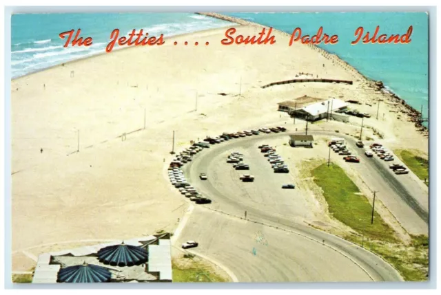 c1960 Aerial View Tip Isla Blanca Park Civic South Padre Island Texas Postcard