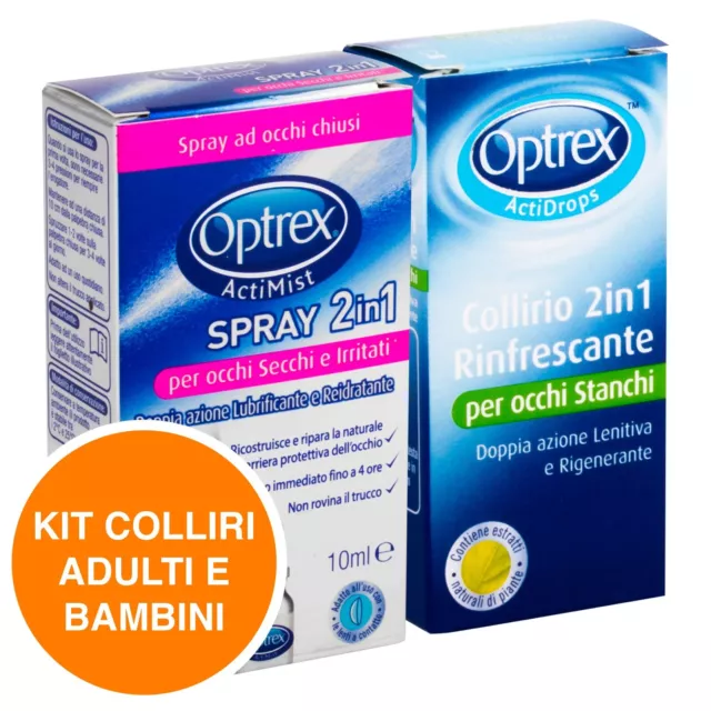 Optrex Collirio 2in1 ActiMist Spray Occhi Secchi + ActiDrops Occhi Stanchi