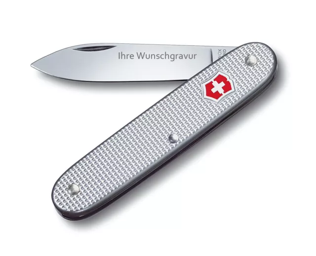 Victorinox Taschenwerkzeug Alox Silber mit persönlicher Gravur auf der Klinge