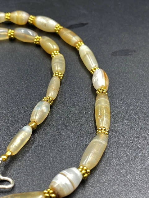 OLD Beads Antique Trade Jewelry Agate Necklace Ancient Antiquities Burmese 6