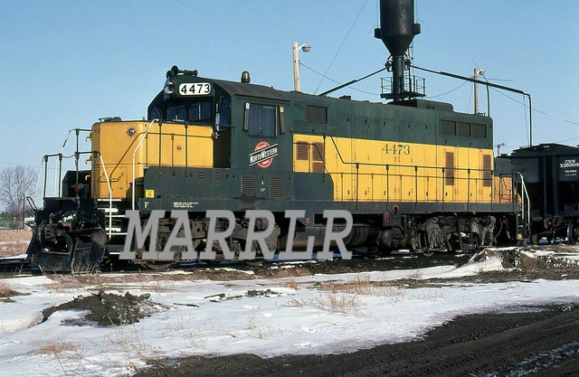 RR Print-CHICAGO & NORTH WESTERN CNW 4473 at North Fond du Lac Wi 3/13/1982