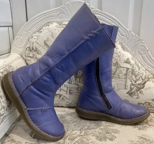 DR MARTENS AUTHENTIC Wedge Boots, Uk Size 3, Lilac Leather, Mid Calf ...