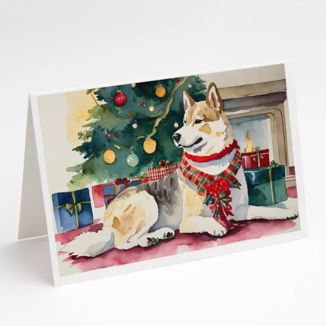 Akita Christmas Greeting Cards and Envelopes Pack of 8 DAC1220GCA7P