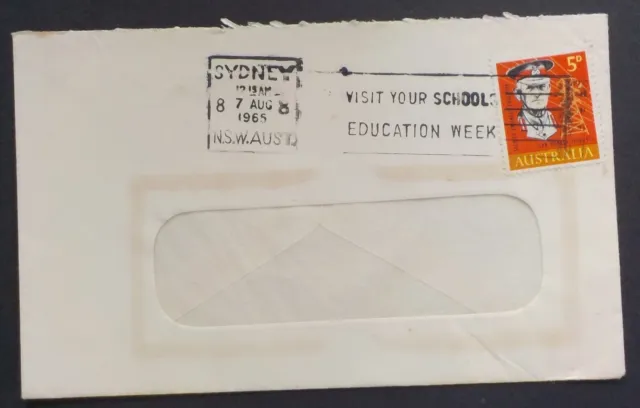 1965 Sydney 8 Machine Postmark Slogan Cover.Visit Your Schools(LotE723p)