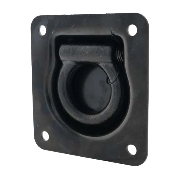 TCH Hardware Tie Down Roping Eye with Spring Loaded Ring, Black