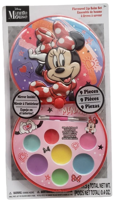 Disney Minnie Mouse Lip Balm Cotton Candy Flavor Mirror 9 Pc Set Lip Brush Lot 2