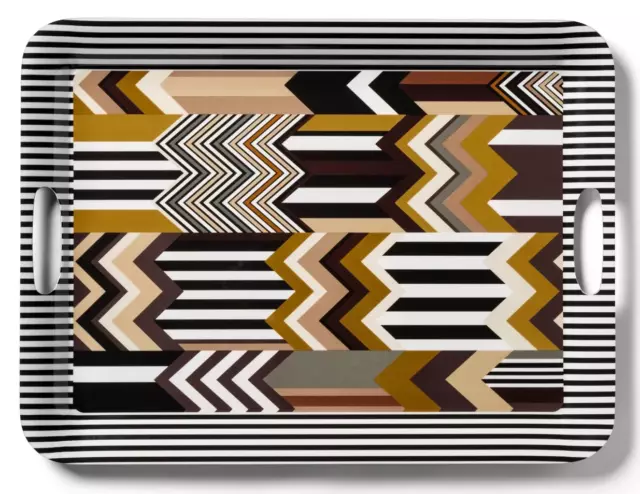 MISSONI x Target 'Zig Zag Patchwork' Serving Tray Melamine Neutrals 20x15x1 NWT!