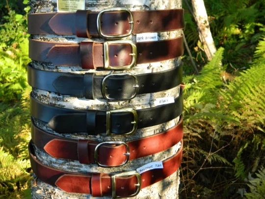 USA Hand made Thick Leather Belt Men Women 1 1/2" 1.5 inch wide Custom Sized