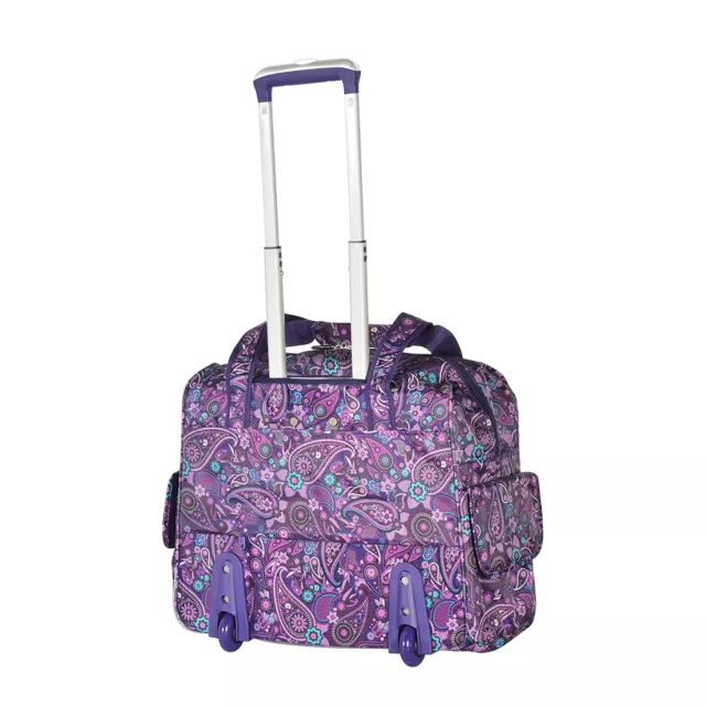 Olympia Deluxe Fashion Rolling Overnight Luggage Suitcase, Purple Paisley (Used) 2