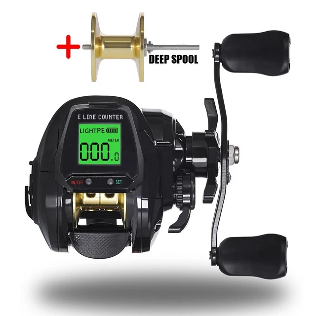 Moulinet De Pêche Numérique Compact - 5+1 Roulements, Frein Max 10kg, Rechargeable
