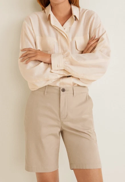 Pantalon Mango En Coton Mélangé Rose Et Blanc – Taille 38, Neuf Avec étiquette, Coupe Fine