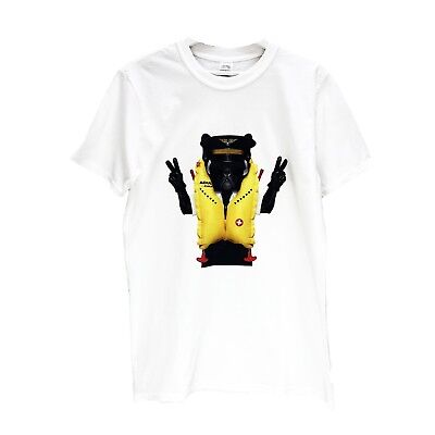 T-Shirt Pilota Bulldog 100% Cotone Per Uomo e Donna BIANCO S Alla XL