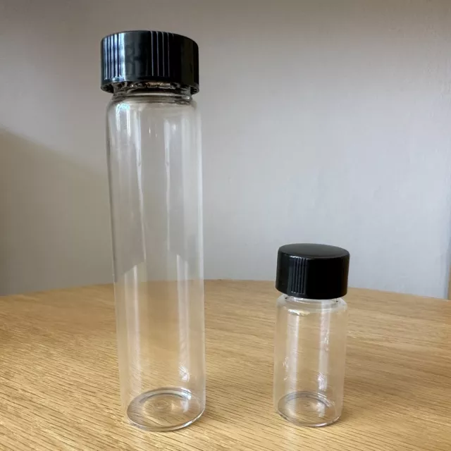 50ml & 10ml clear glass Vials jars samples bottles