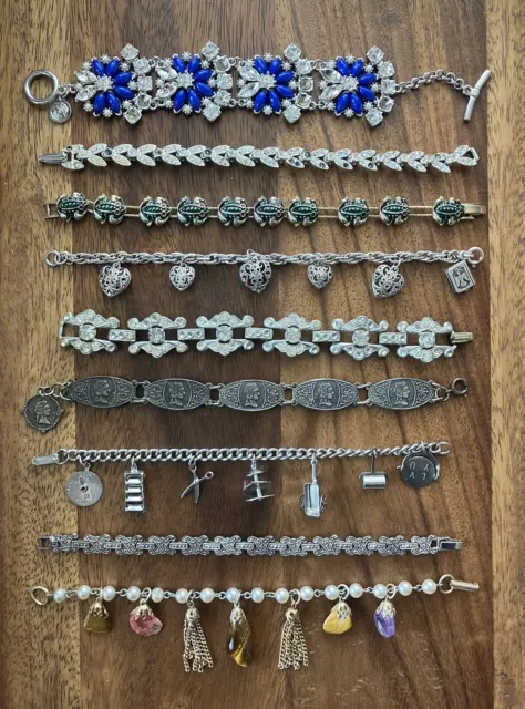 60+ pc lot AB crystal necklaces bracelets earrings vintage mod estate jewelry