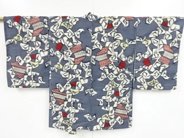 79633# Japanese Kimono / Antique Haori / Meisen / Woven Abstract