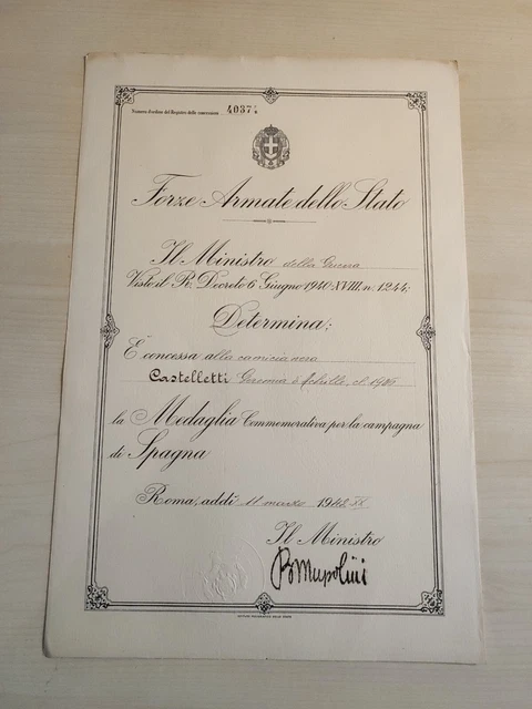 M365] MEDAGLIA COMMEMORATIVA Della Guerra Di Liberazione 1940 1943 Con