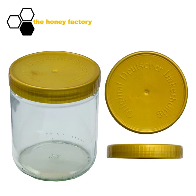 36 x HONIGGLAS Neutrales Glas  500G KARTON Kunststoffdeckel DEUTSCHER IMKERHONIG