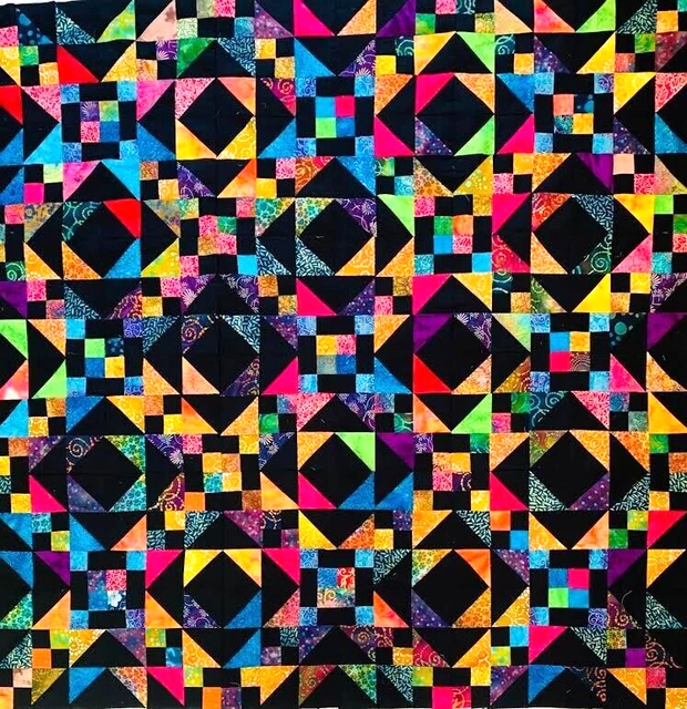 Top de edredón Batik sin terminar 70"" x 70"" multicolor