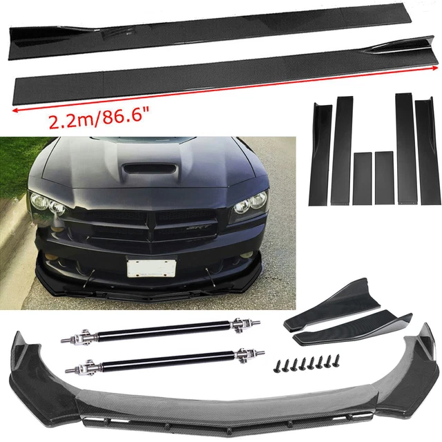 CARBON FIBER FRONT Bumper Lip Side SkirtStrut Rods For Dodge Charger