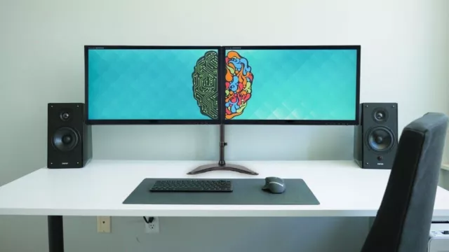 Dual Monitor Setup 48"" IPS LED 2 X 24"" 1920x1200 DP VGA + HDMI Dual Ständer