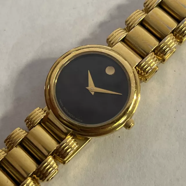 womens Movado Quartz Two Tone 88-A1-1844, Pre Owned Running New Battery