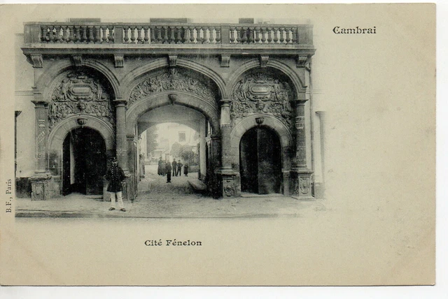 CAMBRAI  Nord CPA 59  cité Fenelon - porte - carte nuage 1900
