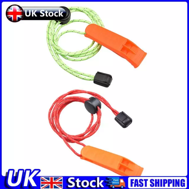 Camping Hiking Whistle with Lanyard Rope Double Hole Whistle Survival Emergency