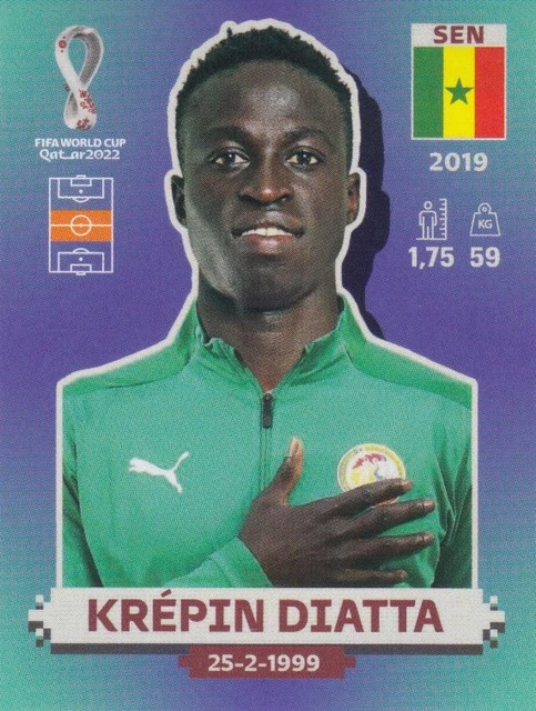 PANINI STICKER FUSSBALL WM 2022 Nr. SEN 11: Krepin Diatta Senegal Bild ...