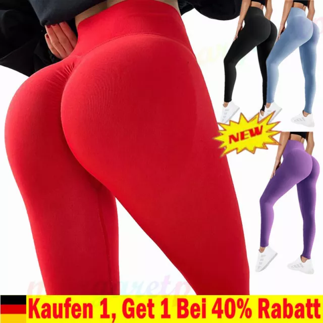 Damen Yoga Gym Fitness Hose Push-Up Leggings Sports Stretch Jogginghose Leggins