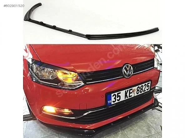 FOR VW POLO 6R 2010 + Lower Front Gloss Black ABS Splitter Bumper Lip SPOILER