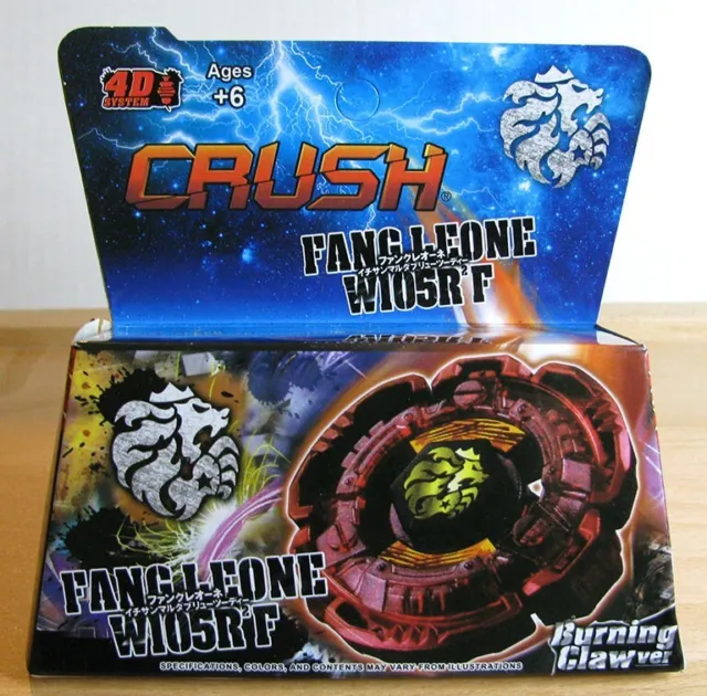 CRUSH Fang Leone 105R2F 4D System BeyBlade BB106 Burning Claw New Sealed