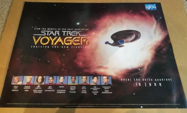 Star Trek Voyager "Charting The New Frontier" 1995 Original Poster 33” X 23.25”
