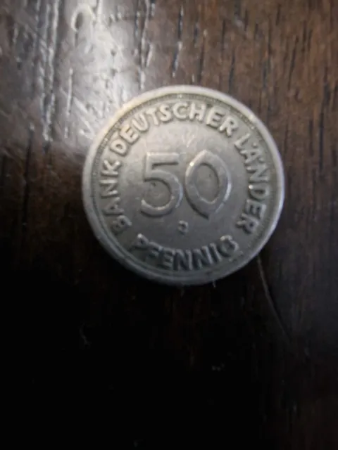 50 Pfennig Münze1949 J Bund Deutscher Länder Umlaufmünze