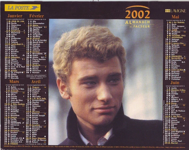 CALENDRIER JOHNNY HALLYDAY En Moto La Poste 2024 Almanachs EUR 12,00