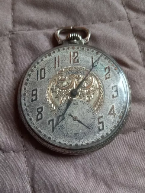 Vintage Illinois Pocket Watch Working 1926 14kt Gold Filled Case