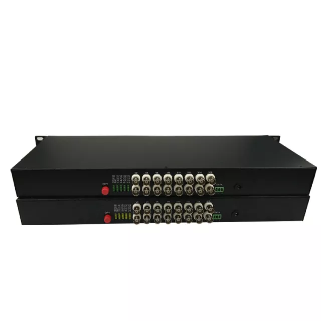 16CH Video Fiber Optic Media Converter 1U 19 inch Rack for Surveillance CCTV