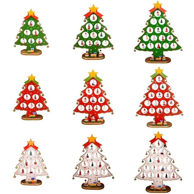 Wooden Mini Christmas Tree Ornament for Party Dormitory Table Decoration Toy