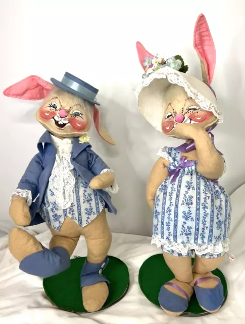 Annalee 20" Easter Parade Boy & Girl Bunny  0815-0810-79 Spring 1976