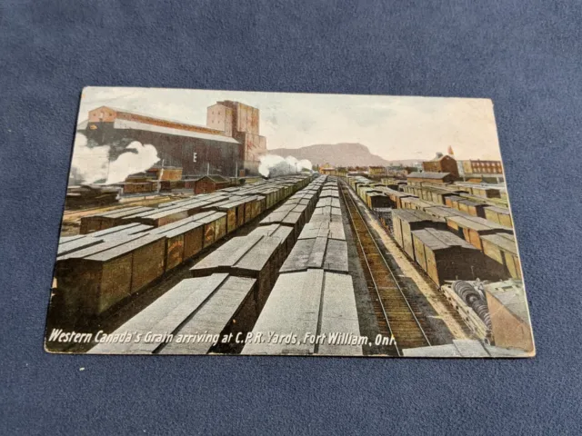 Antique Postcard CPR Yards Fort William Canada Early 1900's (D)