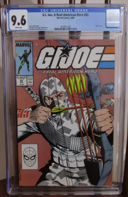 G.I. Joe Real American Hero #85 Marvel 1989 Storm Shadow CGC 9.6 NM+ White Pages