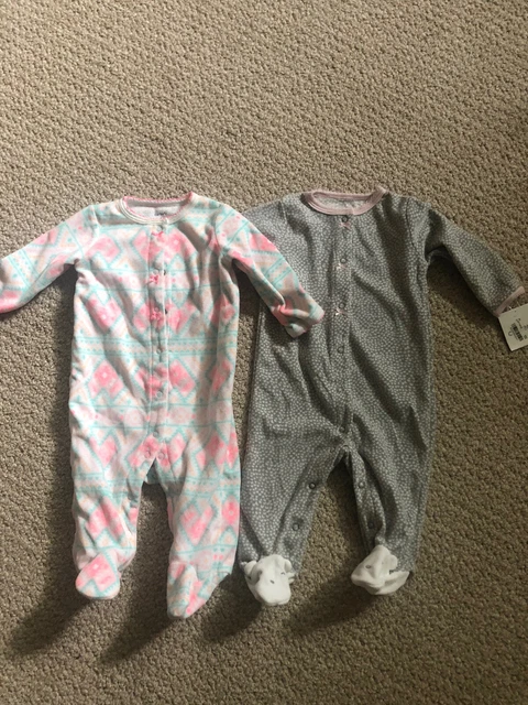 NWT Carters Toddler Girls Footed  Pajamas Sleeper Size 6 MONTHS  FLORAL PRINT