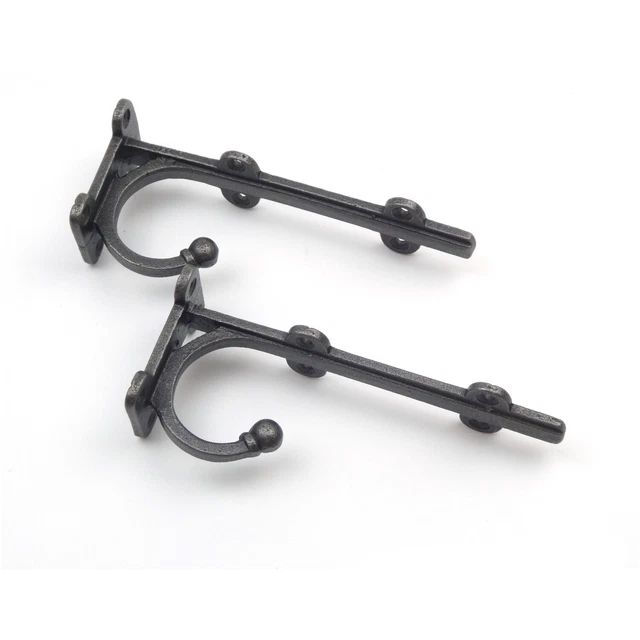 Shelf Bracket With Hook TRANBY Antique Iron - Pair of Brackets