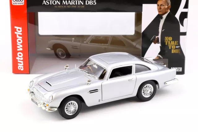 1:18 Auto World 1965 Aston Martin DB5 Coupe James Bond No Time To Die silver